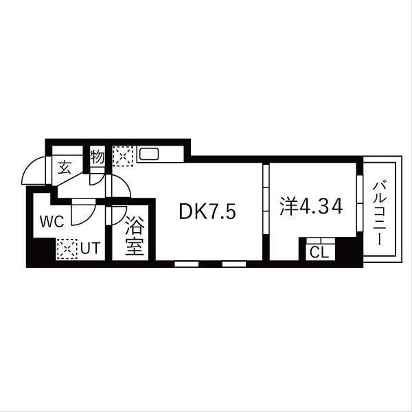 オークランス大塚(1DK/6階)の間取り写真