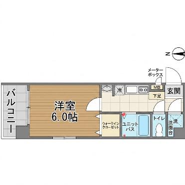 VAROQUE北堀江(1K/8階)の間取り写真
