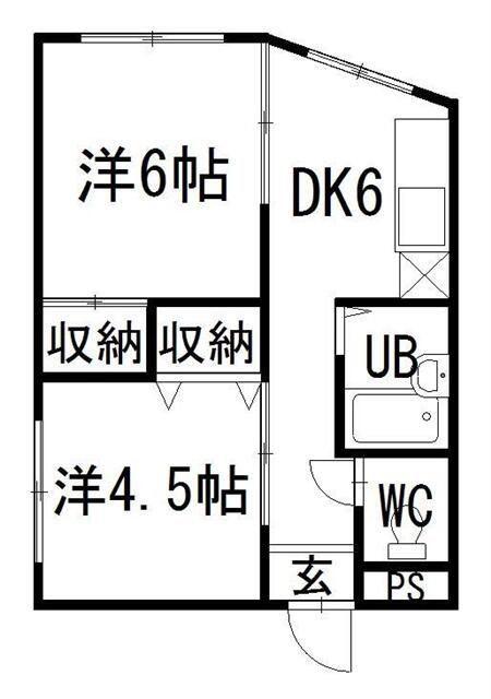 マキシム足原(1LDK/3階)の間取り写真
