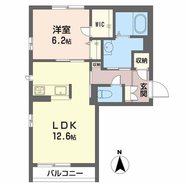 シャーメゾンNANRYU C棟(1LDK/3階)の間取り写真