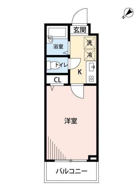 BULROCK新宿河田町(1K/3階)の間取り写真