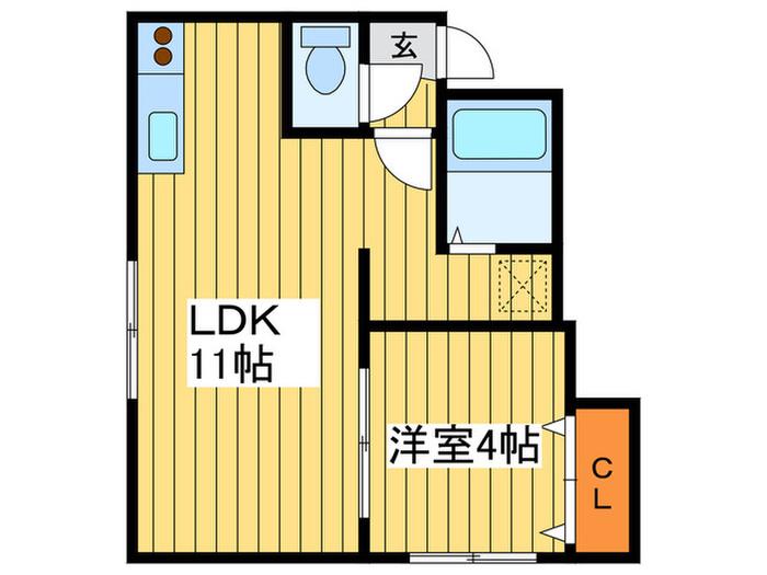 アークコート美園II(1LDK/2階)の間取り写真