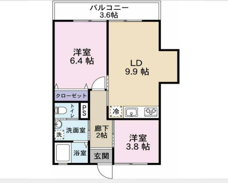 小泉マンション(2LDK/3階)の間取り写真
