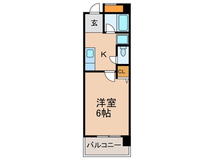 グリーンプラザ城東(1K/4階)の間取り写真