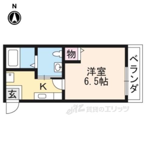 アパートメント二条城(1K/3階)の間取り写真