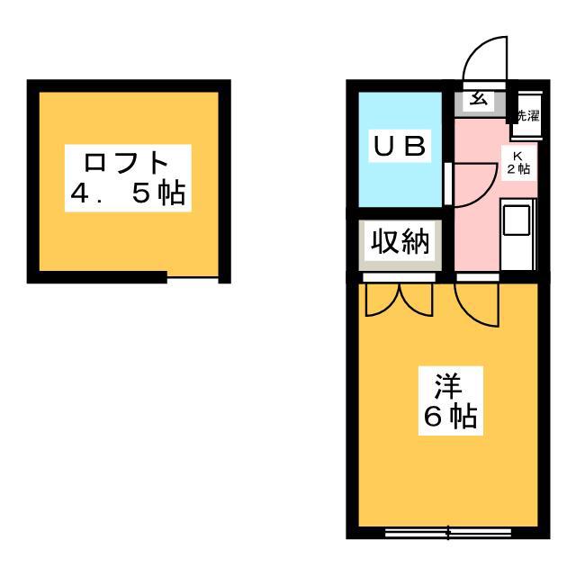 ヴィレッタ戸塚(1K/1階)の間取り写真
