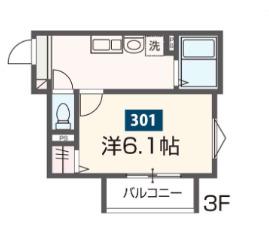 MELDIA上溝Ⅲ(1K/3階)の間取り写真