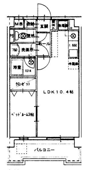 ラ・ホヤ・ハナクマ(1LDK/5階)の間取り写真