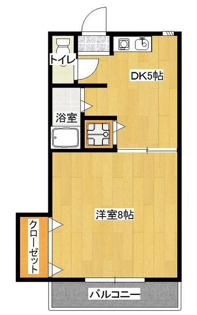 タイコウビル(1DK/3階)の間取り写真