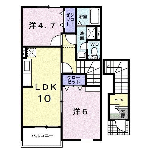 カーサ・エテルノ(2LDK/2階)の間取り写真