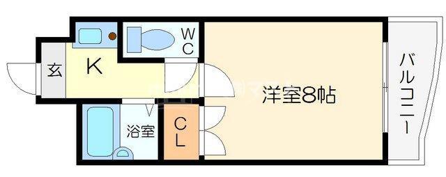 サンビレッジ(1K/6階)の間取り写真