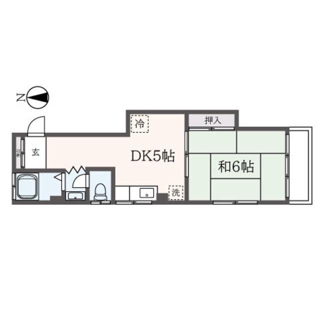 中野フラワーコーポ(1DK/2階)の間取り写真