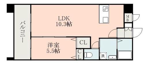 S-FORT平成けやき通(1LDK/3階)の間取り写真