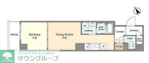 KDXレジデンス西調布(1DK/3階)の間取り写真