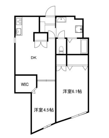 ヴィラ東武練馬II(2DK/1階)の間取り写真