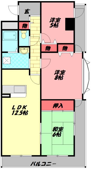 メゾンクリサンテーム(3LDK/2階)の間取り写真