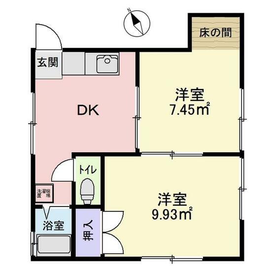 佐伯コーポ(2K/1階)の間取り写真
