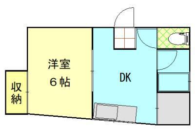 大町スカイハイツ(1DK/1階)の間取り写真