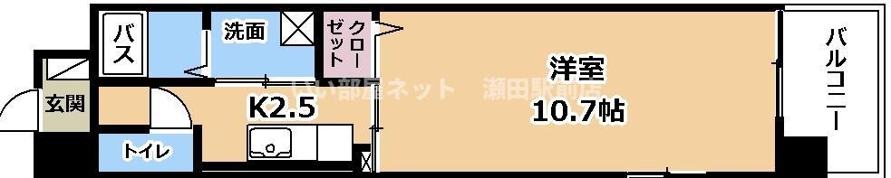 アマルフィ(1K/2階)の間取り写真