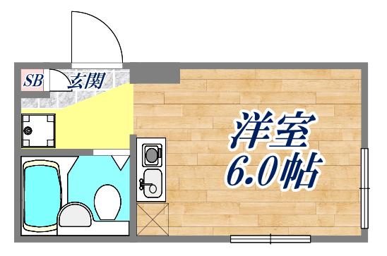 ラッフィナート磯馴(ワンルーム/3階)の間取り写真