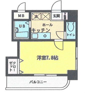 オリジンコアビル(1K/2階)の間取り写真