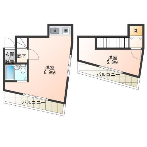 ハイツすずらんパートII(1DK/3階)の間取り写真