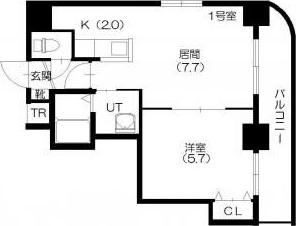METRO SIDE(1LDK/2階)の間取り写真