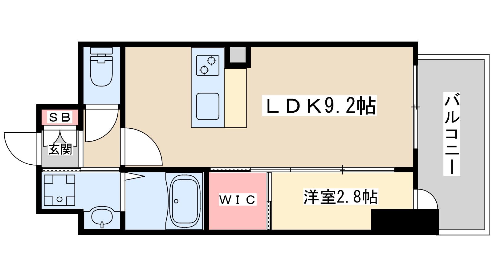 セレニテ谷町四丁目アリエ(1LDK/3階)の間取り写真