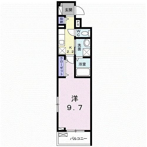 ジェルメゾン(1K/2階)の間取り写真