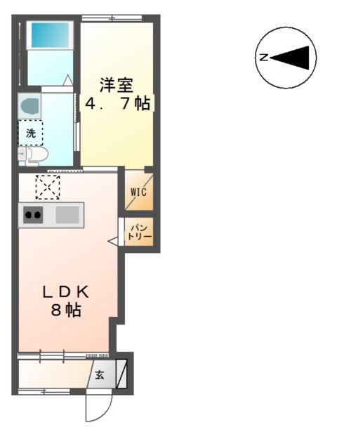 アヴァンス(1LDK/1階)の間取り写真