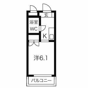ヴィヴレコート(1K/1階)の間取り写真