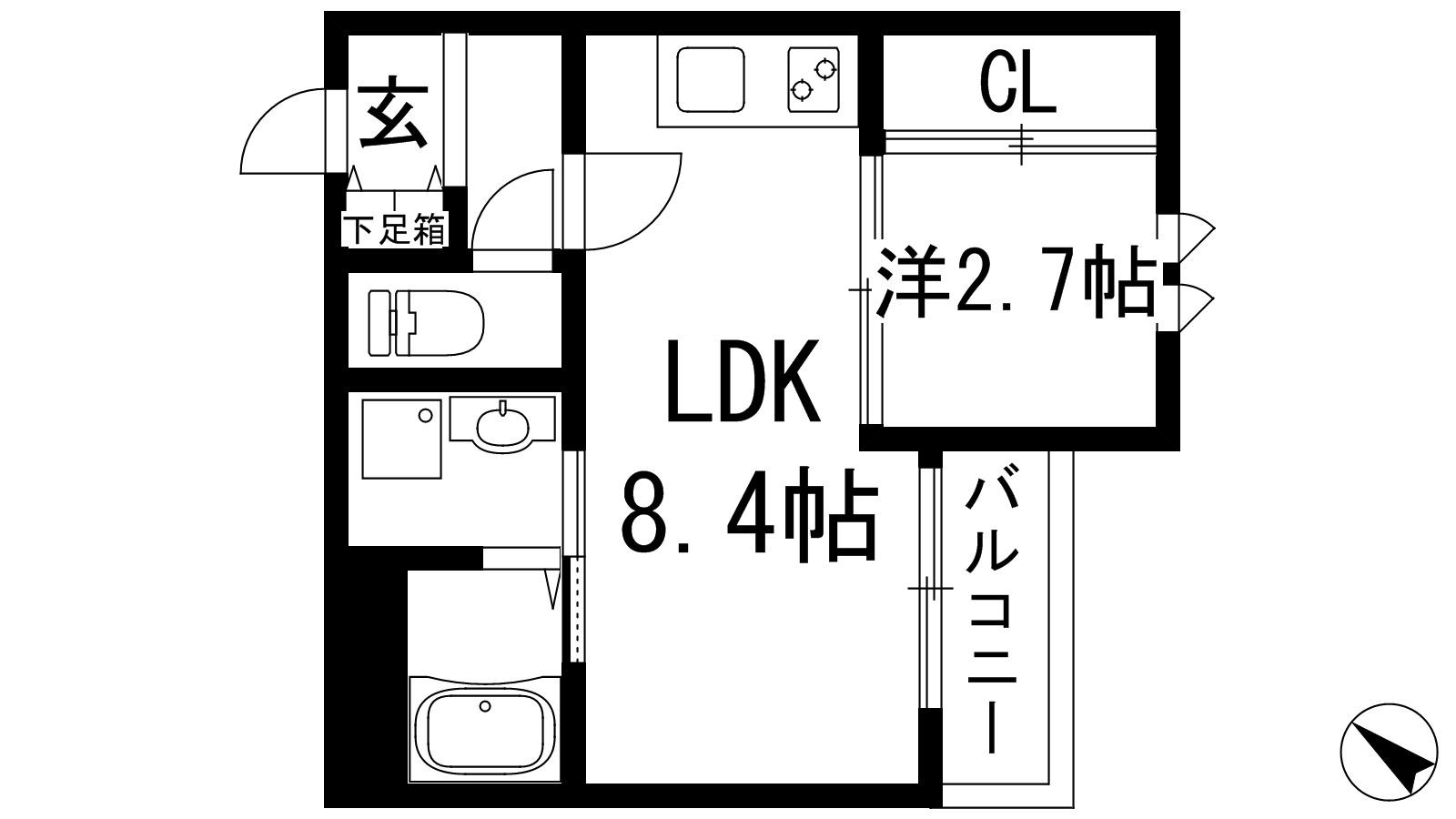 G-SMART小林(1LDK/1階)の間取り写真