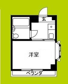 エクラ深江橋(ワンルーム/2階)の間取り写真