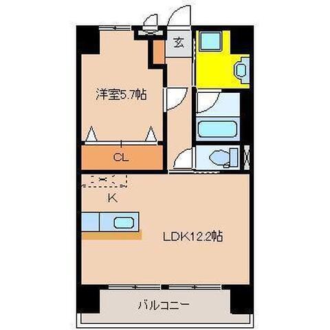 アルテマイスター ブリランテ(1LDK/5階)の間取り写真