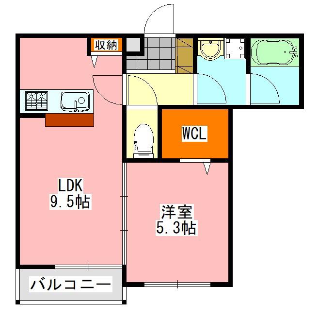 R-EIGHT(1LDK/3階)の間取り写真