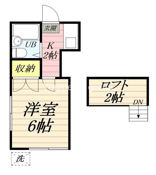 アーク御幸ヶ浜(1DK/1階)の間取り写真