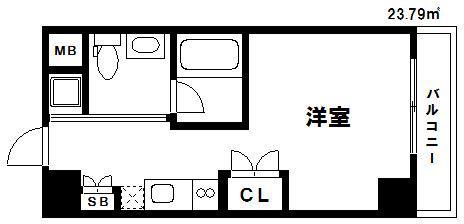 リヴィエール シャン(ワンルーム/4階)の間取り写真