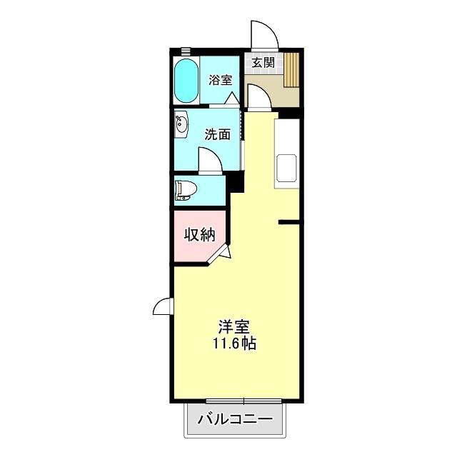 シャルマンエス(ワンルーム/1階)の間取り写真