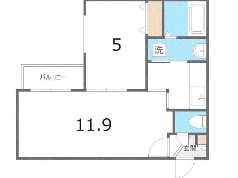KOKOMO手稲(1LDK/3階)の間取り写真