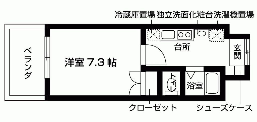 ルーチェ栄(1K/2階)の間取り写真