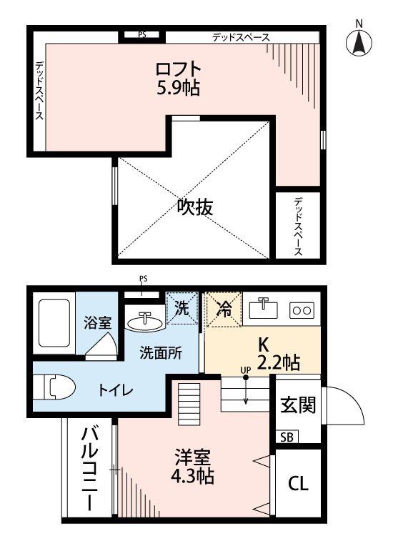 ATTIC堺(ワンルーム/2階)の間取り写真