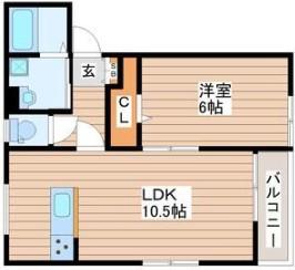 PRIMROSE船岡A(1LDK/1階)の間取り写真