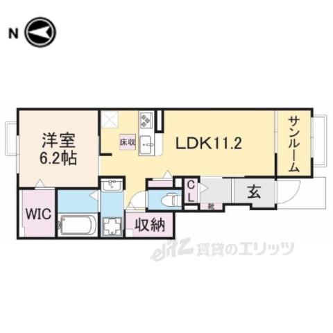 コンコードⅠ(1LDK/1階)の間取り写真