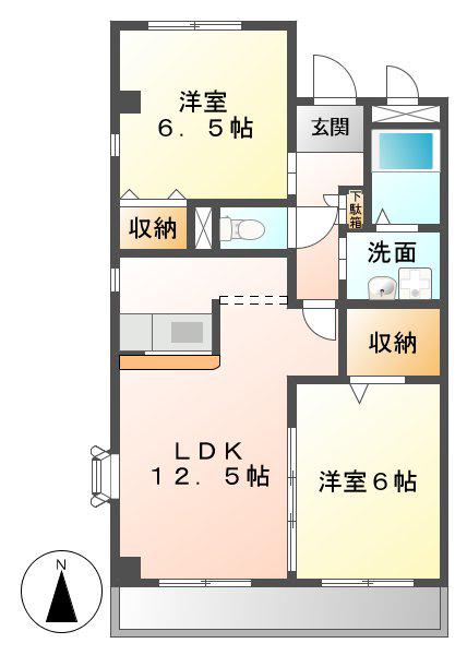 ロジュマンルーチェ(2LDK/3階)の間取り写真