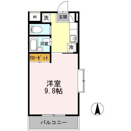 アルカコンネ桜(1K/1階)の間取り写真