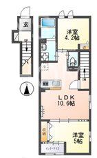 サニーヴィラ(2LDK/2階)の間取り写真