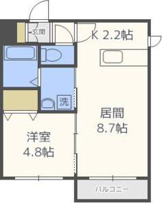 ジェントル澄川(1LDK/3階)の間取り写真