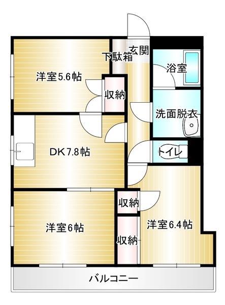 リバーサイド片島(3DK/2階)の間取り写真