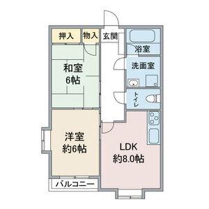 ムーニーグレイスASANO(2LDK/1階)の間取り写真