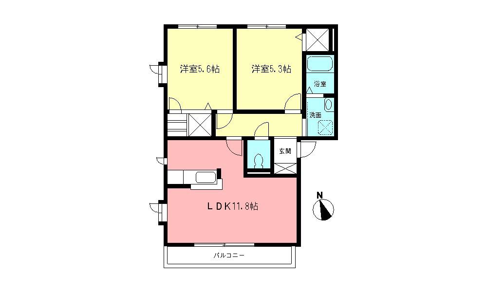 CASAII(2LDK/2階)の間取り写真